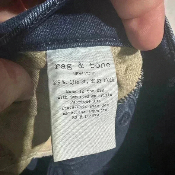 Rag & Bone Jean Womens Mid Rise Dark Wash Capri Leggings Jeggings Blue Size 27 - Picture 6 of 6